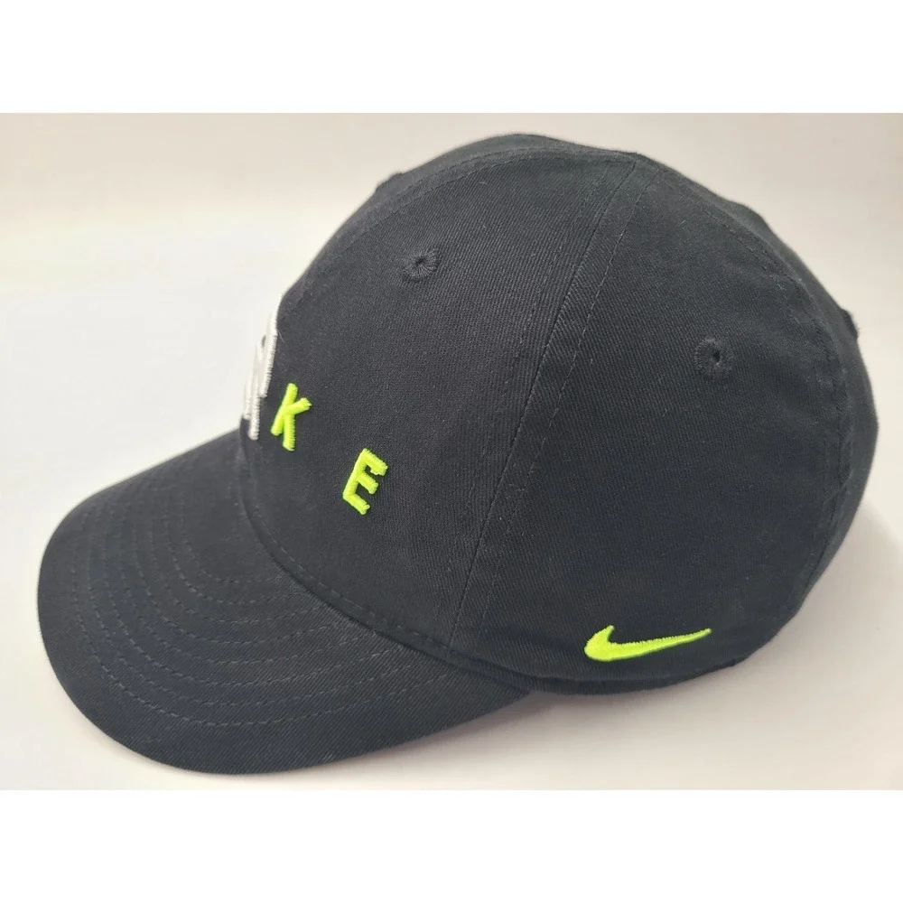 Youth Nike 3Brand Dual Logo Adjustable Hat Cap Cotton Swoosh Logo Boy Girl Black